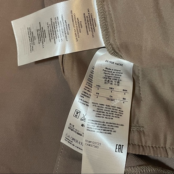 A/X Armani Exchange Pleat Drawstring Trouser Beige Size 4 Tan Pants - Picture 8 of 10